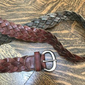 Braided leather brown belt American Eagle